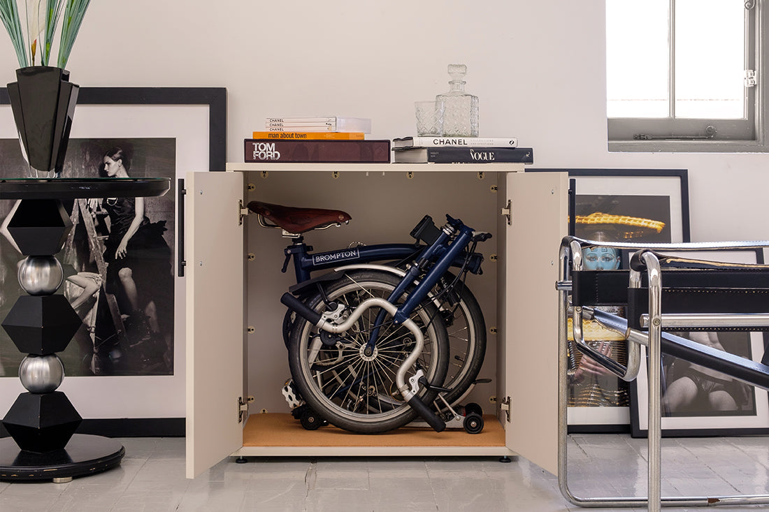 Load video: Brompton storage cabinet for indoors